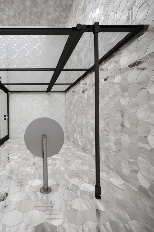 Long square shower rod, Bläk