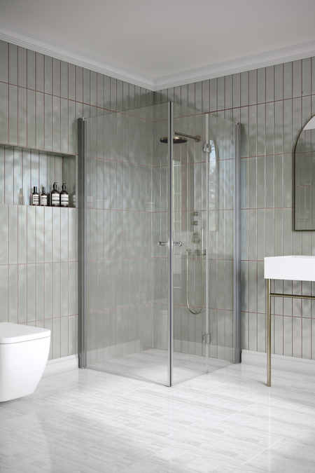 Shower enclosure with a hinged door and a folding door Classic 149 (102x103)