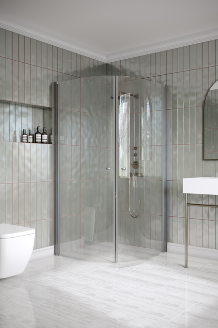 Curved shower enclosure with hinged doors Classic 155 (122x122)