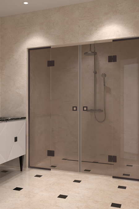 Tilanjakaja kääntyvillä pariovilla joissa kehystetyllä kiinteät osat Vetro 554