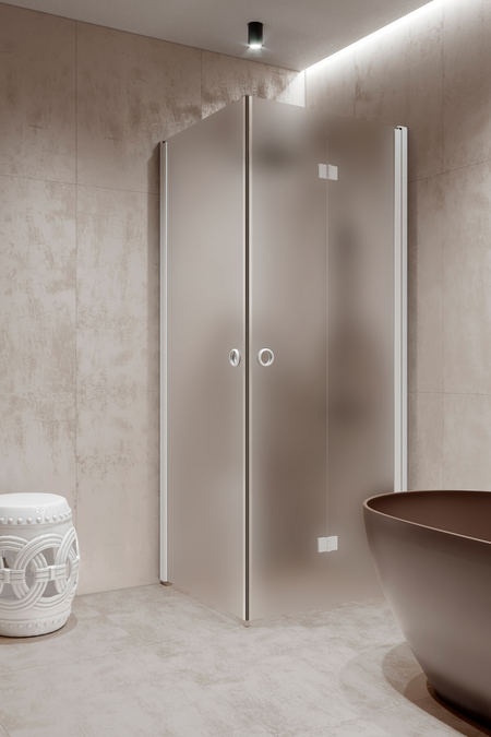 Shower enclosure with a hinged door and a folding door Forma 373