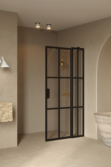 Vändbar duschvägg med en fast del Bläk 739 Paris