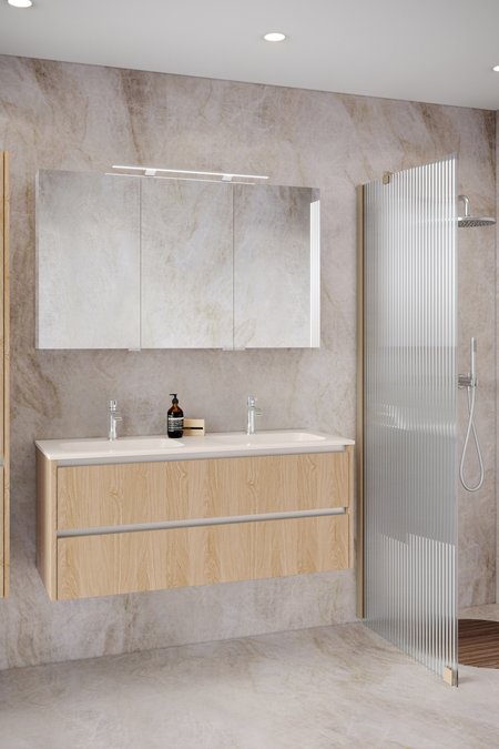 Cabinet with ceramic twin basin Classic K02