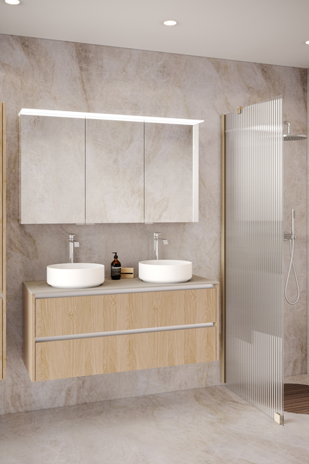 Cabinet with two round countertop basins Classic K05