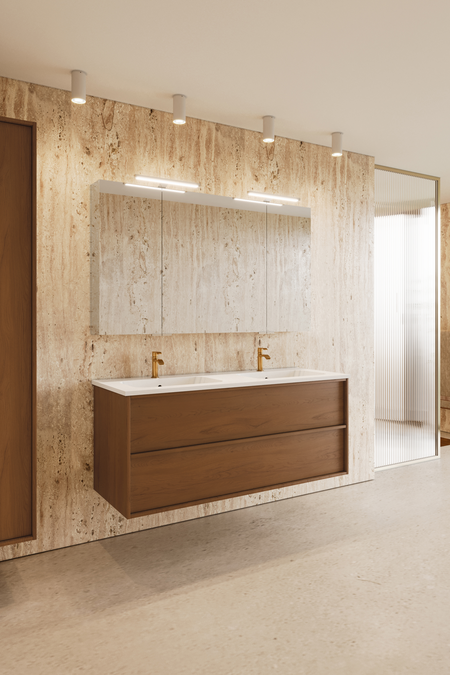 Cabinet with ceramic twin basin Casa H02