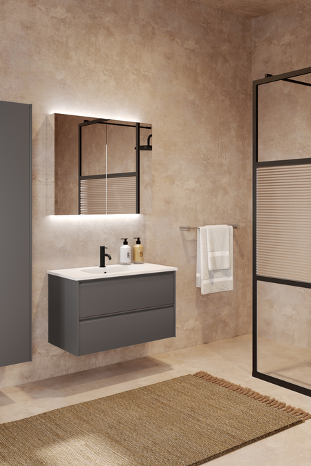 Cabinet with ceramic basin Luna L01