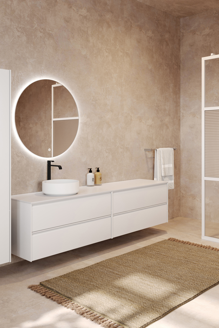 Double cabinet with round countertop basin Luna L09