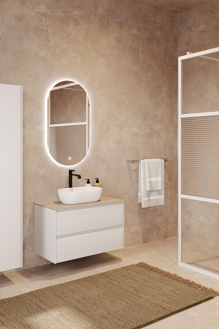 Cabinet with oval countertop basin Luna L12