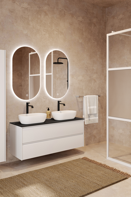 Allaskaluste kahdella ovaalilla malja-altaalla Luna L14