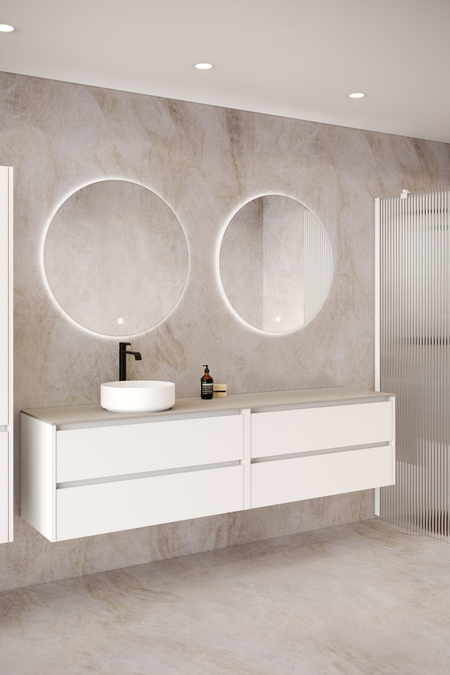 Double cabinet with round countertop basin Classic K04