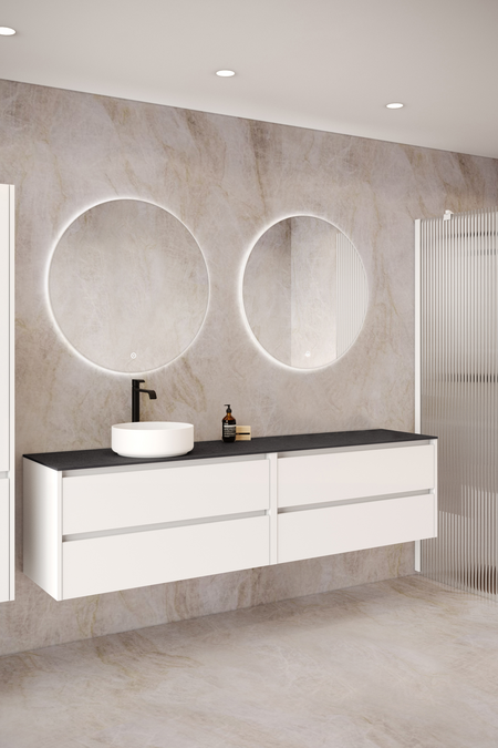 Double cabinet with round countertop basin Classic K04