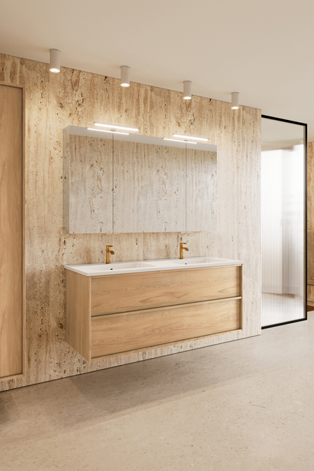 Cabinet with ceramic twin basin Casa H02