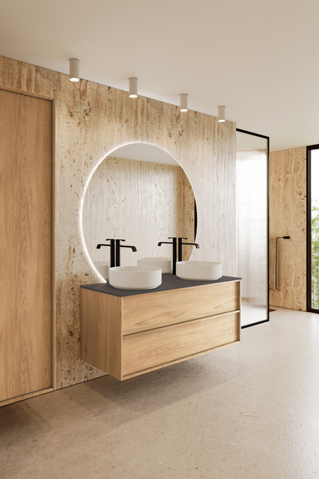 Allaskaluste kahdella pyöreällä malja-altaalla Casa H10