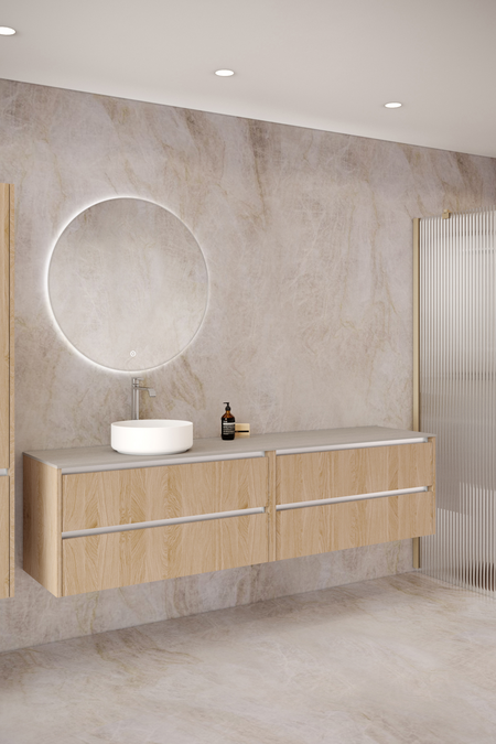 Double cabinet with round countertop basin Classic K04