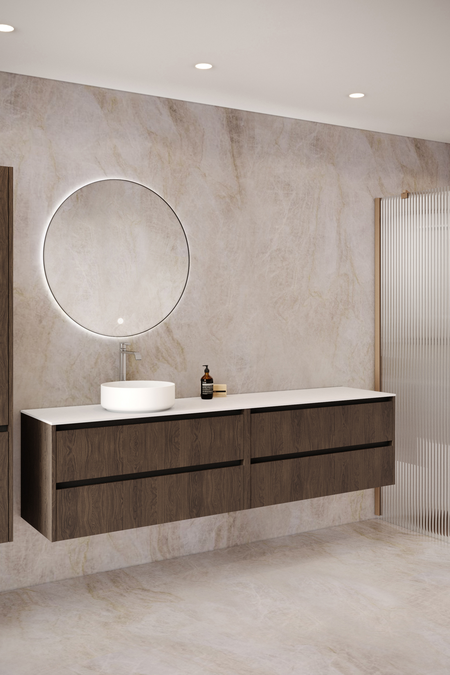 Double cabinet with round countertop basin Classic K04