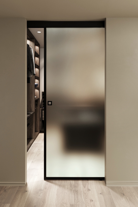 Wall mounted sliding door with soft closing mechanism Inne W1N New York