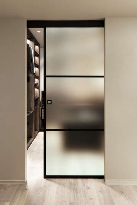 Ceiling mounted sliding door with soft closing mechanism Inne C1T Tokyo
