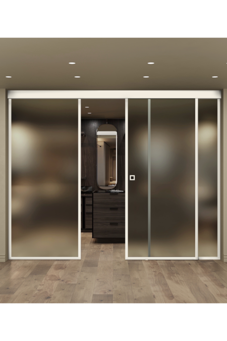 Sliding door with soft closing mechanism and 2 fixed walls Inne C3N New York