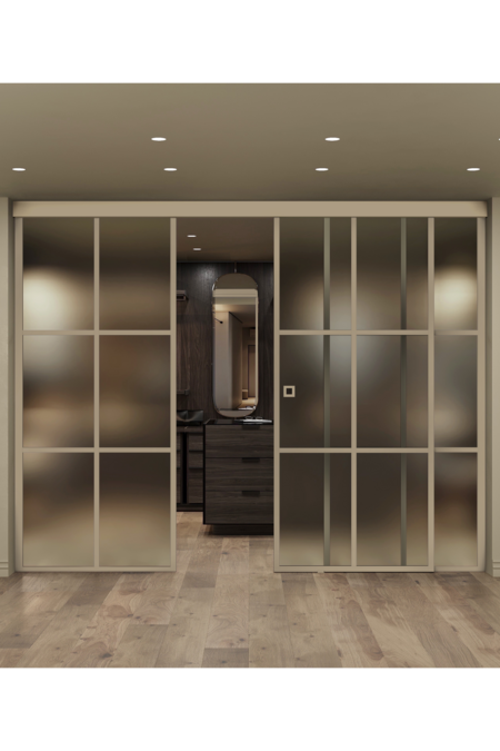 Liukuovi soft closing -mekanismilla ja kahdella kiinteällä seinällä Inne C3P Paris