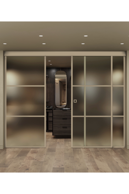 Sliding door with soft closing mechanism and 2 fixed walls Inne C3T Tokyo