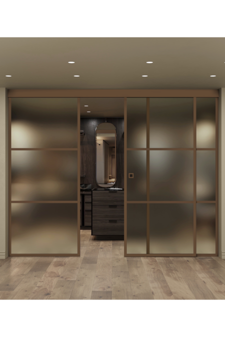 Liukuovi soft closing -mekanismilla ja kahdella kiinteällä seinällä Inne C3T Tokyo