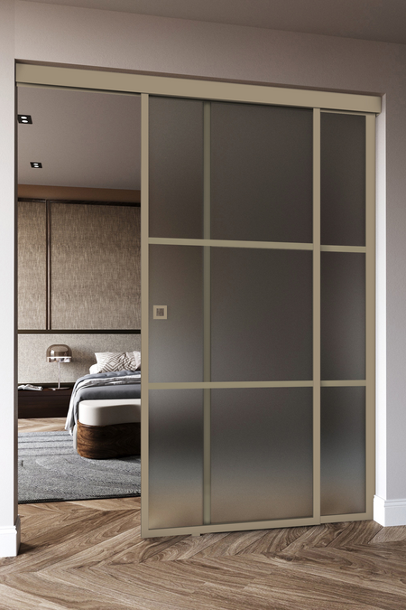 Sliding door with soft closing mechanism and fixed wall Inne C5T Tokyo
