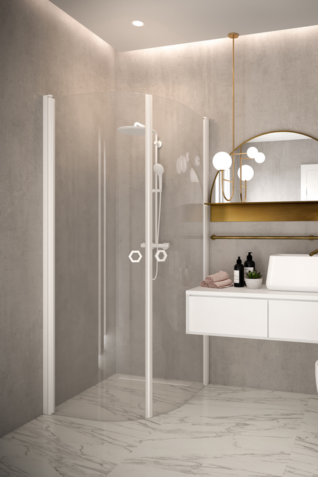 Showercorner curved double doors Forma 386