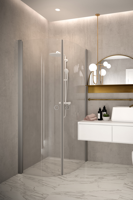 Showercorner curved double doors Forma 386