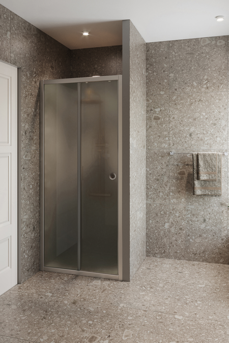 Alcove fixture with a fixed wall and sliding door Forma 462