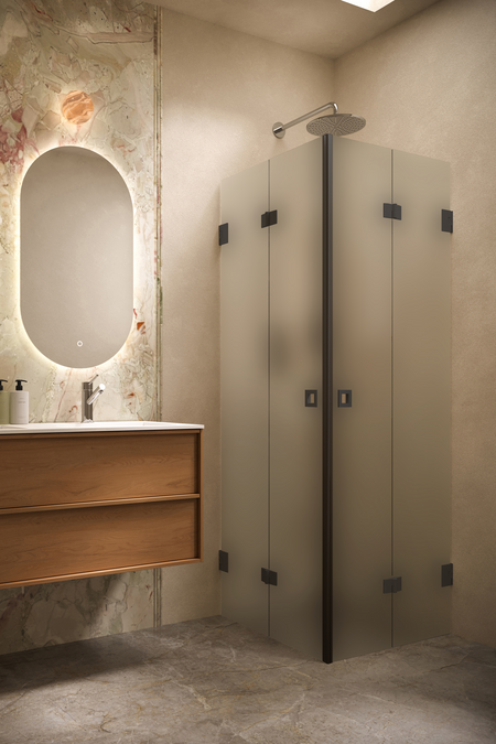 Shower enclosure with folding doors Vetro 546 (513x513)