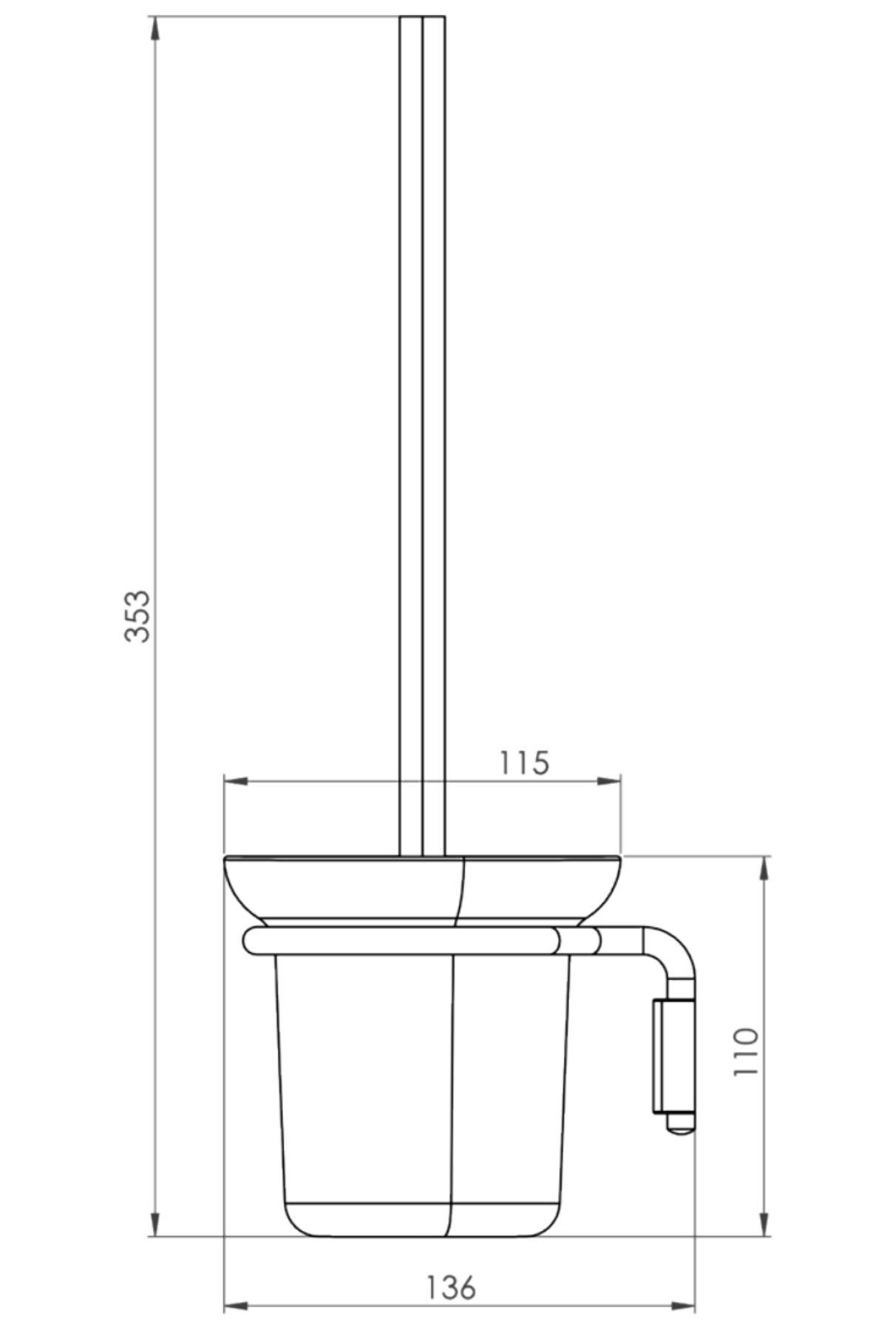 2d with brush FIL Toilet brush holder